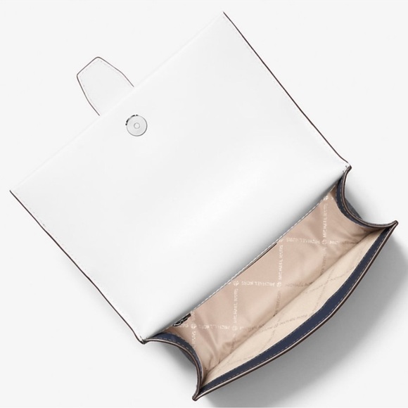 Michael Kors Greenwich Small Color-Block Signature Crossbody Bag Admiral Blue - Picture 8 of 9